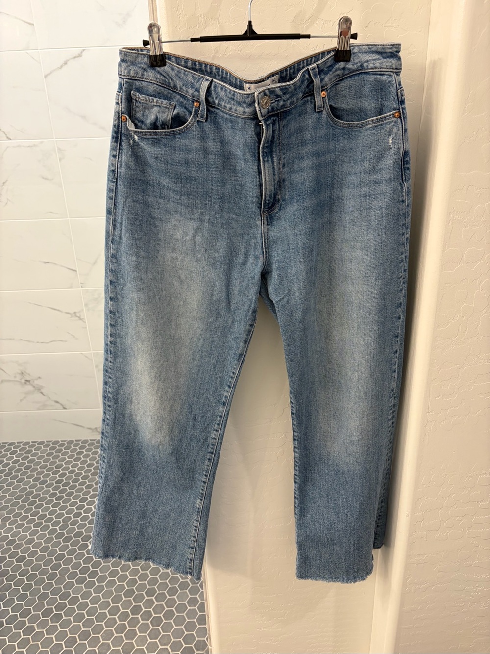 PAIGE Light Blue Wide-Leg Jeans